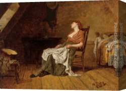 Distant Thoughts Canvas Paintings - Far Away Thoughts by Frank Holl