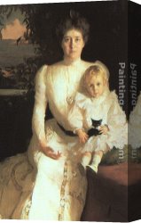 Ambrosius Benson Canvas Paintings - Mrs. Benjamin Thaw and her Son by Frank Weston Benson