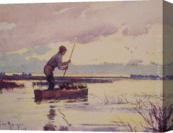 Ambrosius Benson Canvas Paintings - The Punter by Frank Weston Benson