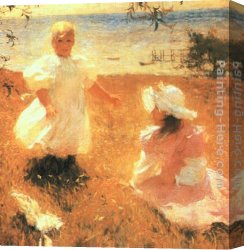 Sisters Canvas Paintings - The Sisters by Frank Weston Benson