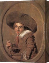 Little Girl in a Large Red Hat Canvas Paintings - A Young Man in a Large Hat by Frans Hals