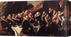 Banquet of The Officers of The St George Civic Guard Company Canvas Paintings - Banquet of the Officers of the St. George Civic Guard by Frans Hals