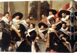 Banquet of The Officers of The St George Civic Guard Company Canvas Paintings - Banquet of the Officers of the St George Civic Guard Company by Frans Hals