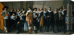 Pleasant Company Canvas Paintings - Company of Captain Reinier Reael, known as the 'Meagre Company' by Frans Hals
