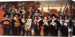 Banquet of The Officers of The St George Civic Guard Company Canvas Paintings - Officers and Sergeants of the St George Civic Guard Company by Frans Hals