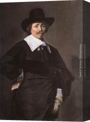 Standing Canvas Paintings - Portrait of a Standing Man by Frans Hals