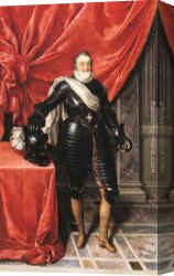 King's Canvas Paintings - Henry IV, King of France in Armour by Frans Pourbus the Younger