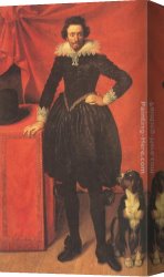 Claude Lorrain Canvas Paintings - Portrait of Claude de Lorrain, Prince of Chevreuse by Frans Pourbus the Younger