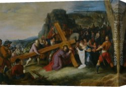 Altarpiece of Calvary Canvas Paintings - Saint Veronica Offering her Veil to Christ on his Route to Calvary by Frans the younger Francken