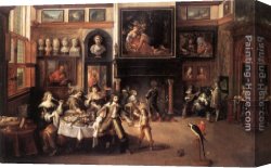 Supper Canvas Paintings - Supper at the House of Burgomaster Rockox by Frans the younger Francken