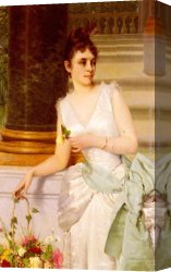 Rubens Canvas Paintings - Portrait Of A Lady With A Green Satin Sash by Franz Leo Ruben