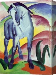 Horse Canvas Paintings - Blue Horse by Franz Marc