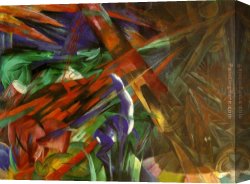 Franz Dvorak Canvas Paintings - Fate of the Animals by Franz Marc