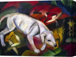 Hund Fuchs Und Katze Canvas Paintings - Hund Fuchs und Katze by Franz Marc