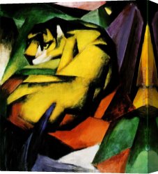 Franz Dvorak Canvas Paintings - Tiger by Franz Marc