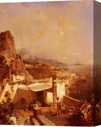 Unterberger Canvas Paintings - Amali-Golfe De Salerne by Franz Richard Unterberger