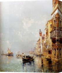 Unterberger Canvas Paintings - Canale della Giudecca by Franz Richard Unterberger