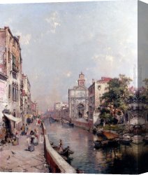 Unterberger Canvas Paintings - Rio St. Geronimo, Venezia by Franz Richard Unterberger