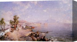 Unterberger Canvas Paintings - The Bay of Naples by Franz Richard Unterberger