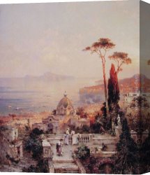 Balcony Canvas Paintings - The view from the Balcony by Franz Richard Unterberger