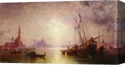 Unterberger Canvas Paintings - Venise - Vue De S. George by Franz Richard Unterberger