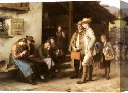 Blick Uber Die Sierra Nevada Canvas Paintings - Die Erste Studienreise by Franz Von Defregger