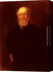 Gentleman Canvas Paintings - Portrait Of A Bearded Gentleman Wearing A Pince-Nez by Franz von Lenbach