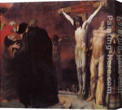 The Crucifixion Canvas Paintings - Crucifixion by Franz von Stuck