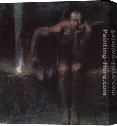 Adolph Von Menzel Canvas Paintings - Lucifer by Franz von Stuck