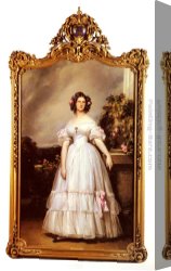 Marie Canvas Paintings - A Full-Length Portrait Of H.R.H Princess Marie-Clementine Of Orleans by Franz Xavier Winterhalter