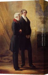 Peel Canvas Paintings - Arthur Wellesley, 1st Duke of Wellington with Sir Robert Peel by Franz Xavier Winterhalter
