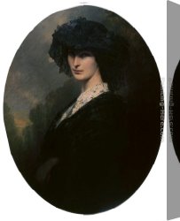 Countess Canvas Paintings - Jadwiga Potocka, Countess Branicka by Franz Xavier Winterhalter