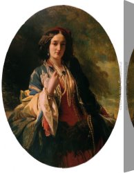 Countess Canvas Paintings - Katarzyna Branicka, Countess Potocka by Franz Xavier Winterhalter
