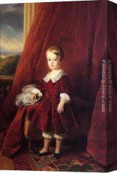 Ferdinand Canvas Paintings - Louis Philippe Marie Ferdinand Gaston D'Orleans, Comte D'Eu by Franz Xavier Winterhalter