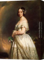 Queen Canvas Paintings - Queen Victoria by Franz Xavier Winterhalter