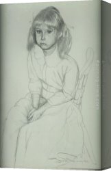 The Daughters of Judah in Babylon Canvas Paintings - Artist's daughter at 10 years of age by Fred Ross