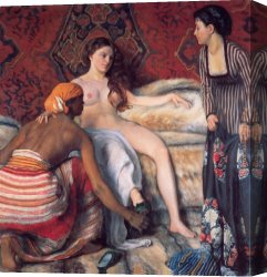 Toilette Canvas Paintings - La Toilette by Frederic Bazille