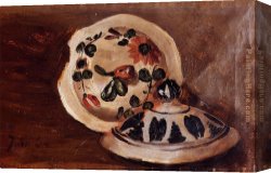 Bowl Canvas Paintings - Soup Bowl Covers by Frederic Bazille
