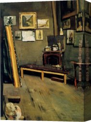 Fiacre Rue Bonaparte Canvas Paintings - Studio of the Rue Visconti by Frederic Bazille