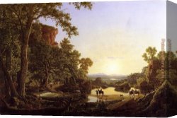 Pleasant Company Canvas Paintings - Hooker and Company Journeying by Frederic Edwin Church