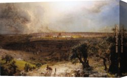Blick Auf Jerusalem Vom Olberg Aus Canvas Paintings - Jerusalem from the Mount of Olives by Frederic Edwin Church