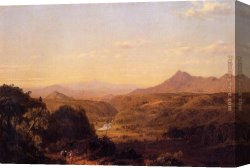 Edwin Canvas Paintings - Scene among the Andes by Frederic Edwin Church
