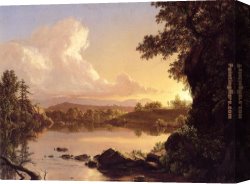 Dreamy Creek II Canvas Paintings - Scene on the Catskill Creek, New York by Frederic Edwin Church