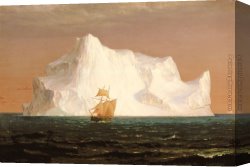 Icebergs Canvas Paintings - The Iceberg by Frederic Edwin Church