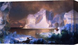 Icebergs Canvas Paintings - The Icebergs by Frederic Edwin Church