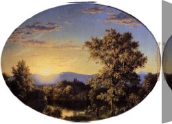 Mountain Canvas Paintings - Twilight among the Mountains by Frederic Edwin Church