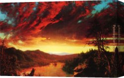 Cross in The Wilderness Canvas Paintings - Twilight in the Wilderness by Frederic Edwin Church