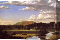 Altarpiece of The Church Fathers Vision of St Sigisbert Canvas Paintings - West Rock, New Haven by Frederic Edwin Church