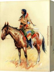 Remington Canvas Paintings - A Breed by Frederic Remington