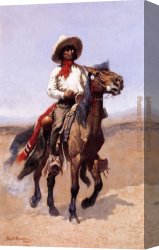 Remington Canvas Paintings - A Regimental Scout by Frederic Remington